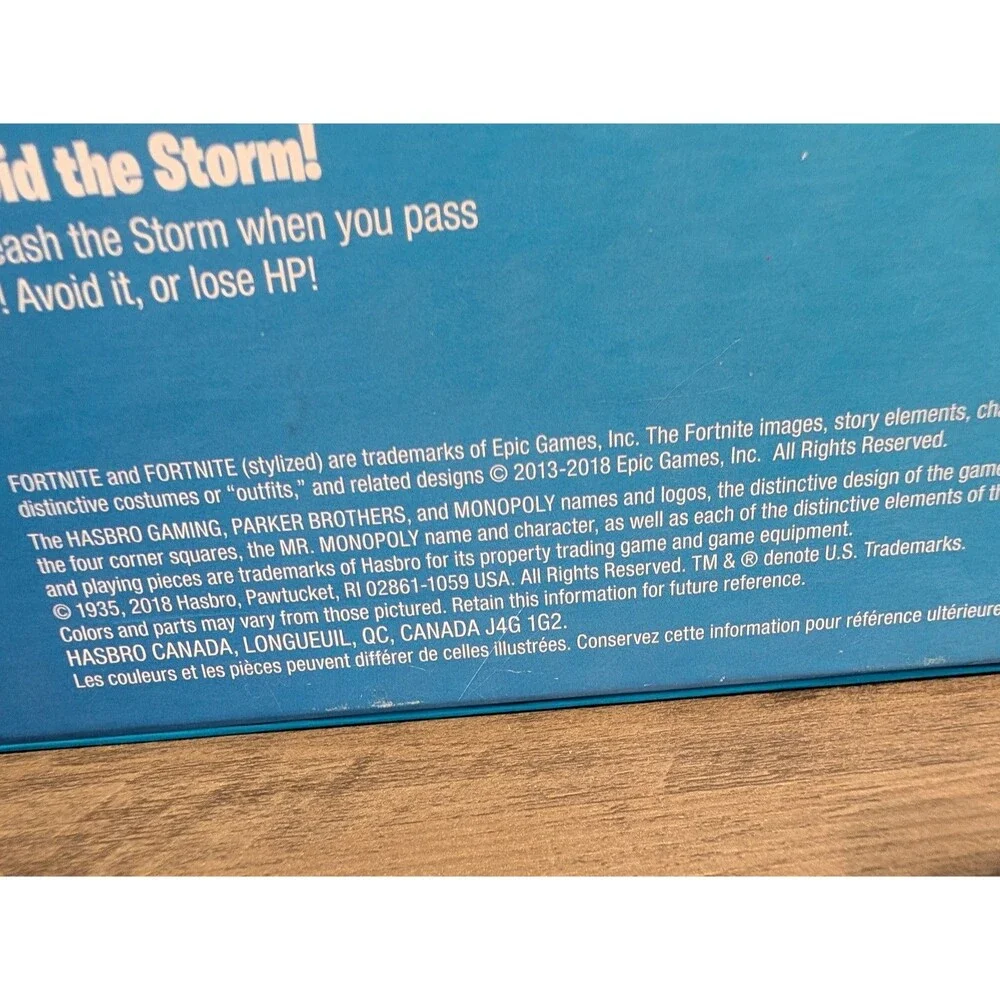 Monopoly Fortnite Edition Board Game Hasbro 2018 E6603 Blue Box 2-7